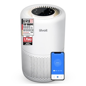 Purificator de aer Levoit Core 200S, 3-in-1 cu filtru HEPA, alb, pentru camere de pana la 31.5 m