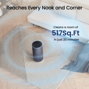 Purificator de aer Smartmi 2 pentru casa, camere mari, silentios, filtru HEPA adevarat pentru praf, fum, mucegai, polen si alergeni, dezinfectare cu lumina UV cu control inteligent - Img 2