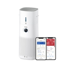 Purificator si umidificator de aer Philips AC373710, 131 m2, HEPA, alb