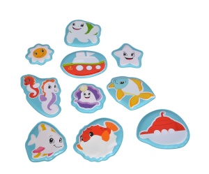 Puzzle de baie Simba 104010196, 10 stickere colorate, cu efect de schimbare a culorii - Img 1