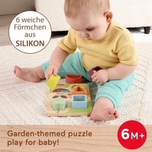 Puzzle din lemn Fisher-Price cu 6 forme din silicon pentru dezvoltarea motricitatii - Img 3