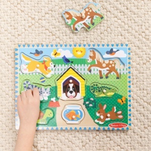 Puzzle din lemn pentru copii Melissa Doug, animale de companie, 8 piese, 2 ani - Img 2