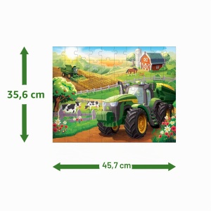 Puzzle John Deere 70 piese pentru copii, animale, culori naturale - Img 2