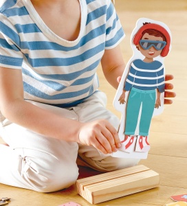 Puzzle magnetic de imbracaminte, inclusiv baza din lemn, set creativ - Img 4