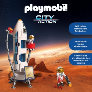 Racheta de cercetare PLAYMOBIL ESA Mars 72011 cu 2 astronauti si rampa de lansare - Img 5