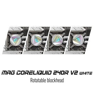 Racire AIO MSI MAG CORELIQUID 240R V2, 240mm, ARGB, Alb - Img 2