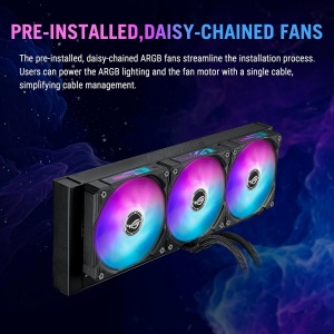 Racire CPU All-in-One ASUS ROG Ryuo IV SLC 360, Display AMOLED 6,67 inch, ARGB - Img 6