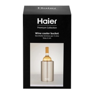Racitor de vin Haier HAWTB01 din inox, dublu perete, 12.6 x 12.6 x 20.2 cm