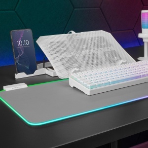 Racitor laptop Mars Gaming MNBC23, 6 ventilatoare cu LED albastru, suport smartphone, 2 USB 2.0 - Img 6