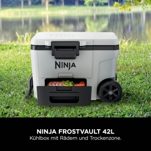 Racitor portabil Ninja FrostVault 42L cu roti, culoare alb, tehnologie Dry-Zone - Img 2