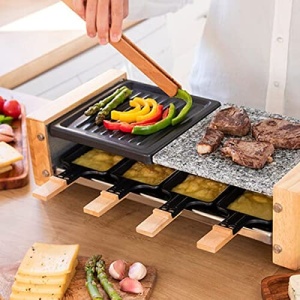 Raclette Cecotec 8400 Wood MixGrill, 1200 W, pentru 8 persoane, design detasabil - Img 4