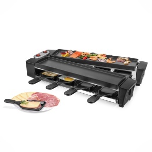 Raclette EMERIO RG-132098.2 cu 2 Placi de Gatare, Design Compact, 8 Pfannchen