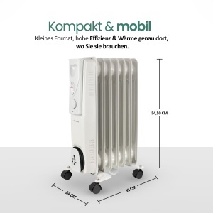 Radiator cu ulei Emerio HO-124421, 1500W, 3 trepte de incalzire, mobil - Img 5