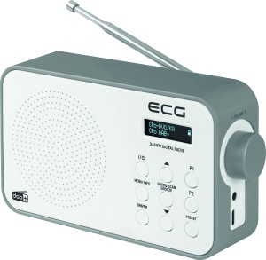 Radio DABFM ECG RD 110, 30 presetari, alimentare cu baterie si retea, alb