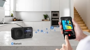Radio digital portabil SHARP DR-P420 (DAB/DAB+/FM cu RDS, USB, Bluetooth 5.0, functii de ceas cu alarma jack de 3,5 mm), negru - Img 3