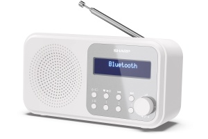 Radio digital portabil SHARP DR-P420 DABDABFM cu RDS USB Bluetooth 50 functii de ceas cu alarma jack de 35 mm alb