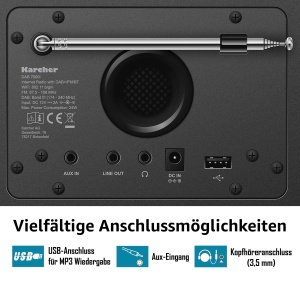 Radio digital stereo Karcher DAB 7000i Bluetooth Internetradio Negru - Img 5