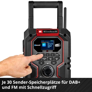 Radio portabil Einhell TE-CR 18 Li DAB FM Bluetooth IP65 fara acumulator - Img 8