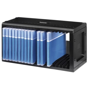 Raft CD Hama Rack 20, capacitate 20 CD-uri, culoare neagra, design compact
