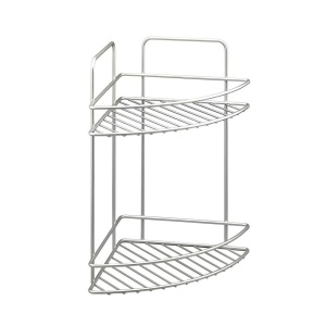 Raft de colt Metaltex Reflex, 2 etaje, 23x23x35cm, Argintiu