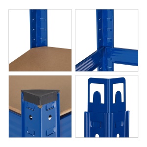 Raft de depozitare Relaxdays, 150 x 75 x 30 cm, capacitate 875 kg, albastru - Img 8