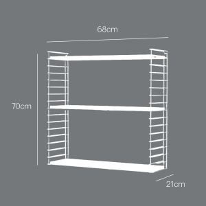 Raft modular Tomado, 3 etaje, lemnAlb, 70x21x68 cm - Img 3