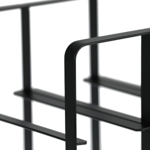 Raft pentru vin Relaxdays, 9 sticle, design negru, dimensiuni 30,5 x 27,5 x 20 cm - Img 6