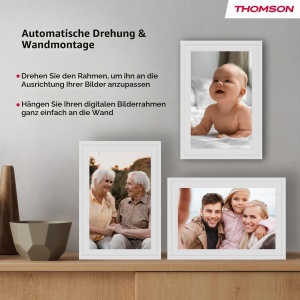 Rama foto digitala Thomson 10 inch, touchscreen HD, 32GB, alba - Img 7