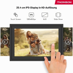 Rama foto digitala Thomson 10, touchscreen HD, 32 GB, Wi-Fi, negrualb - Img 5