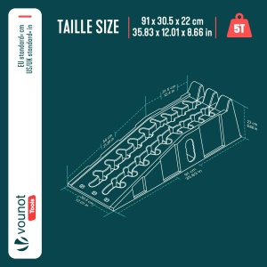 Rampa de acces VOUNOT, set 2 buc, capacitate 5 tone, rutschfesta, din polipropilena - Img 3