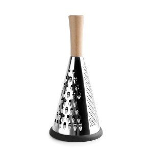 Rasa din inox Lacor 61366 cu maner din lemn de fag, 3 tipuri de razuire, 12 cm x 27 cm
