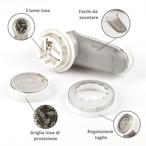 Rascheta de scame Girmi ST11, 3 lame din otel inoxidabil, 2 viteze, alb - Img 2