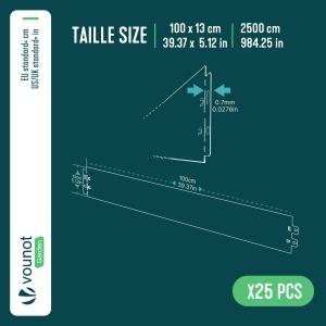 Rasenkante Metal VOUNOT 25m, 100cm x 13cm, Negru - Img 3
