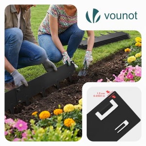Rasenkante VOUNOT, Metal Galvanizat, 5m, 1,5mm, Negru - Img 2