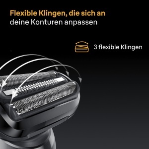 Rasitor Electric Braun Series 5, Model 52-B1000s, 3 Lame Flexibile, Albastru - Img 3