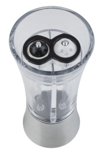 Rasnita 2 in 1 APS pentru sare si piper 19 cm mecanism ceramic design transparent si inox - Img 4
