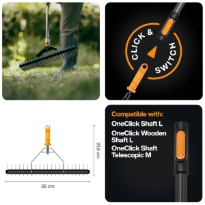 Rasnita de gazon Fiskars OneClick, 870 g, otel carbon, negruportocalie - Img 2