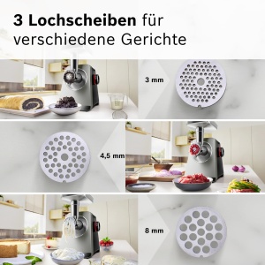 Rasnita electrica Bosch MultiPower MFWS840M, inox, 2500W, capacitate 4.5 kgmin - Img 8