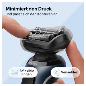 Rasoir electric Braun Series 6, SensoFlex, 100 waterproof, gri - Img 3
