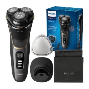 Rasor electric PHILIPS Series 3000, negru, tehnologie SkinProtect, trimmer inclus