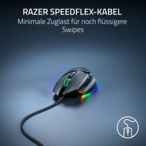 Razer Basilisk V3 35K - Mouse de gaming ergonomic cu fir complet personalizabil - Senzor Focus Pro 35K (rotita de inclinare HyperScroll, iluminare cu 11 zone, comutatoare optice pentru mouse Gen-3) Negru - Img 7