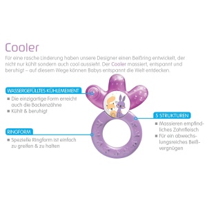 Razuitor pentru dinti MAM Cooler, cu element de racire, pentru bebelusi, 4 luni, turcoaz - Img 5