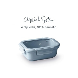 Recipient ceramica Lacor Ceram Blue 1150 ml albastru sistem ClipLock rezistent la temperaturi ridicate - Img 6