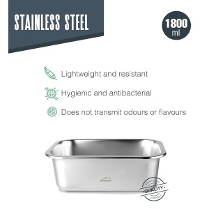 Recipient Ecoinox Lacor 64612, 1800 ml, din otel inoxidabil, BPA-free - Img 2