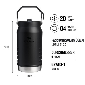 Recipient pentru bauturi Stanley IceFlow 1.9L - izolare, usor de transportat, din plastic reciclat - Img 2
