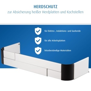 Reer Herdschutzgitter Premium Protectie pentru aragaz Ajustabila 44-65 cm Argintiu - Img 3