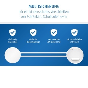 Reer Multi-Sicherung Alb Protectie pentru Copii Siguranta pentru Dulapuri si Sertare - Img 3