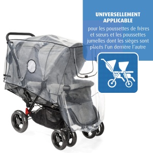 Reer RainCover Duo Protectie Ploaie Carucior Frati si Gemeni PVC-Free - Img 4