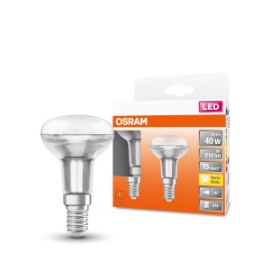 Reflector LED Osram R50 E14, 2.6W, 210lm, Lumina Calda 2700K, Set 2 Bucati