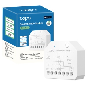 Releu inteligent 2 canale Tapo S112, Wi-Fi si Bluetooth, control pentru rulouri si lumini, compatibil Matter